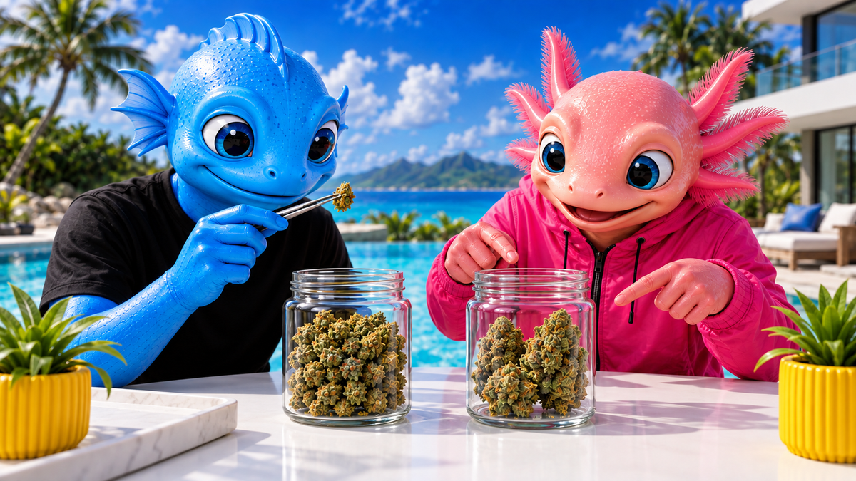 Mascottes HIGHWEED+ comparant des Small Buds et des fleurs de plus gros calibre